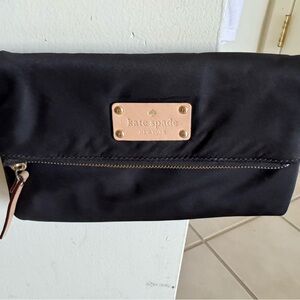 ♠️ kate spade ♠️ New York Kennedy Park Aleah Black Nylon Foldover Crossbody EUC!